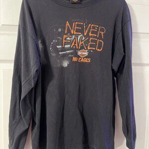 2011 Authentic Harley-Davidson Long-Sleeve Shirt Never Faked/No Cages Men L